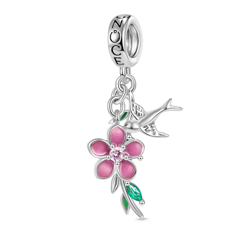 Gnoce Wicker Peach Blossom Pendant Dangle Charm
