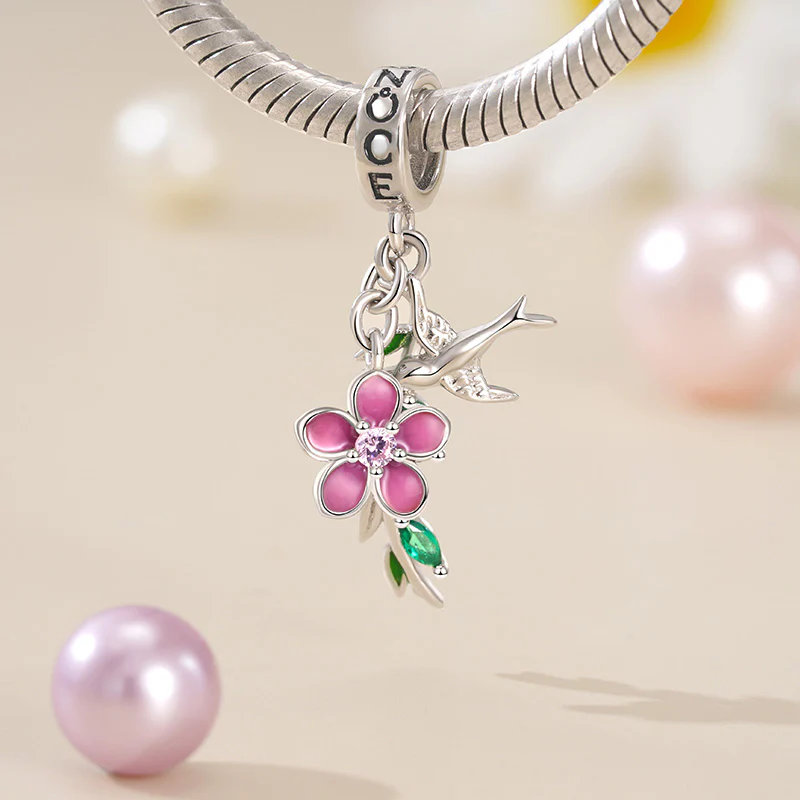Gnoce Wicker Peach Blossom Pendant Dangle Charm - Image 3