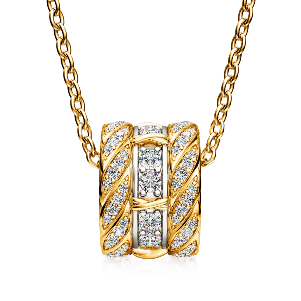 Gnoce X-unknow Paved Twisted Drum Necklace Platinum-plated Silver Blend - Image 2