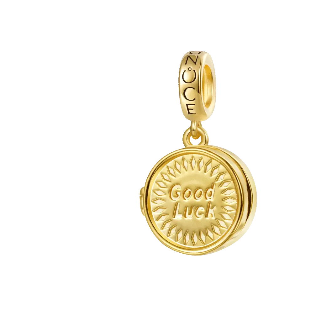 Gnoce Engravable Gold Coin Chocolate Charm Platinum-plated Silver Blend