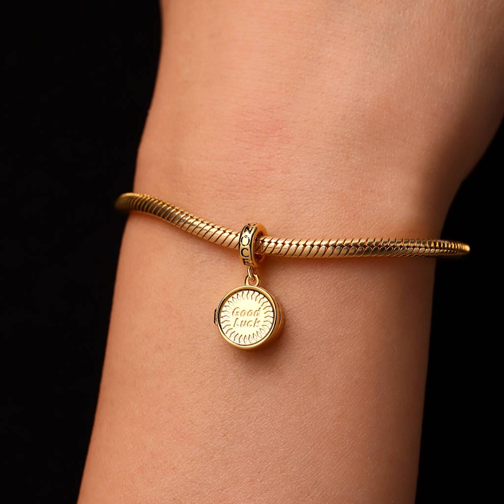 Gnoce Engravable Gold Coin Chocolate Charm Platinum-plated Silver Blend - Image 7