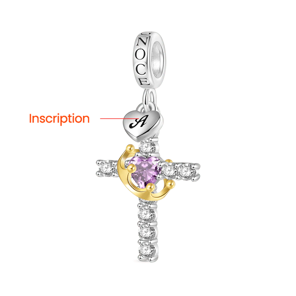 Gnoce Crown of Thorns Nail Cross Charm Platinum-plated Silver Blend - Image 2