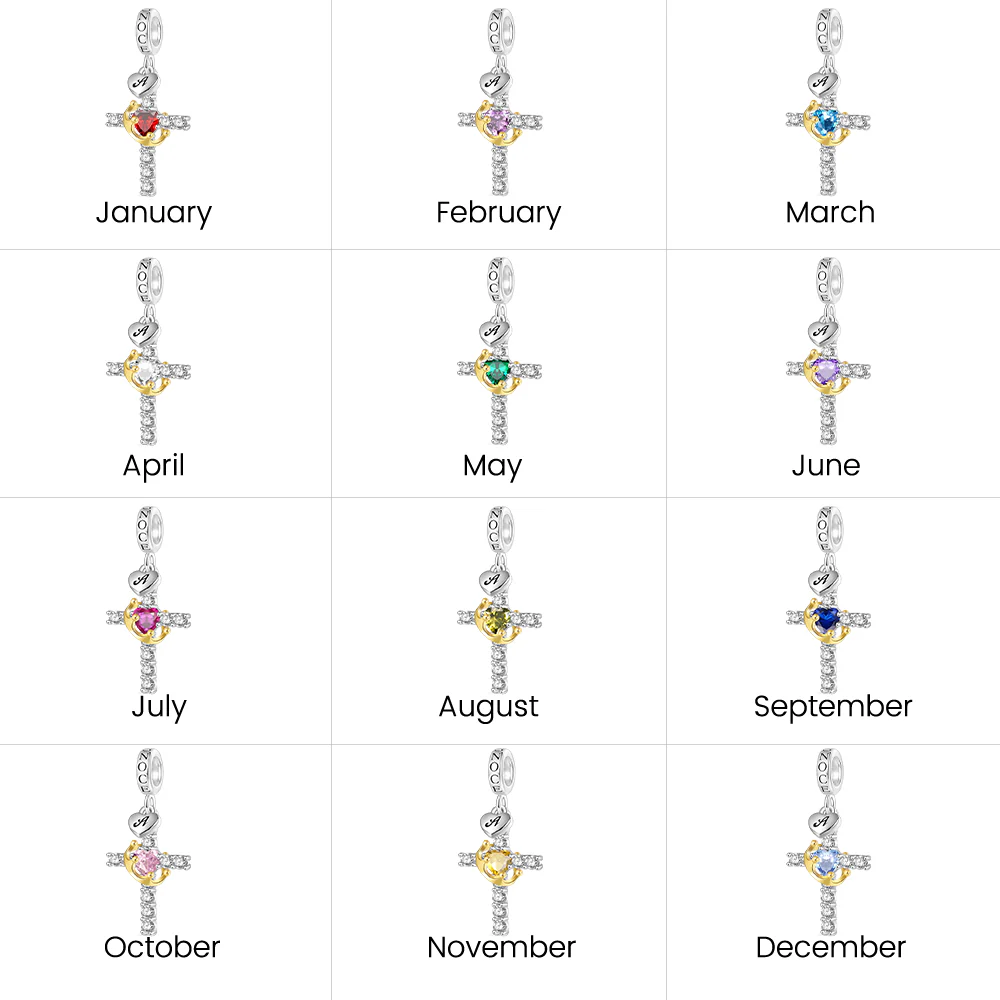 Gnoce Crown of Thorns Nail Cross Charm Platinum-plated Silver Blend - Image 4