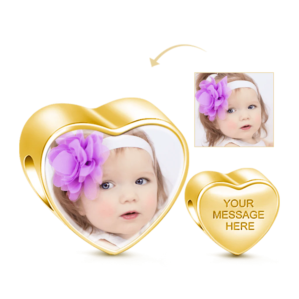 Gnoce  Always in My Heart Photo Charm Platinum-plated Silver Blend