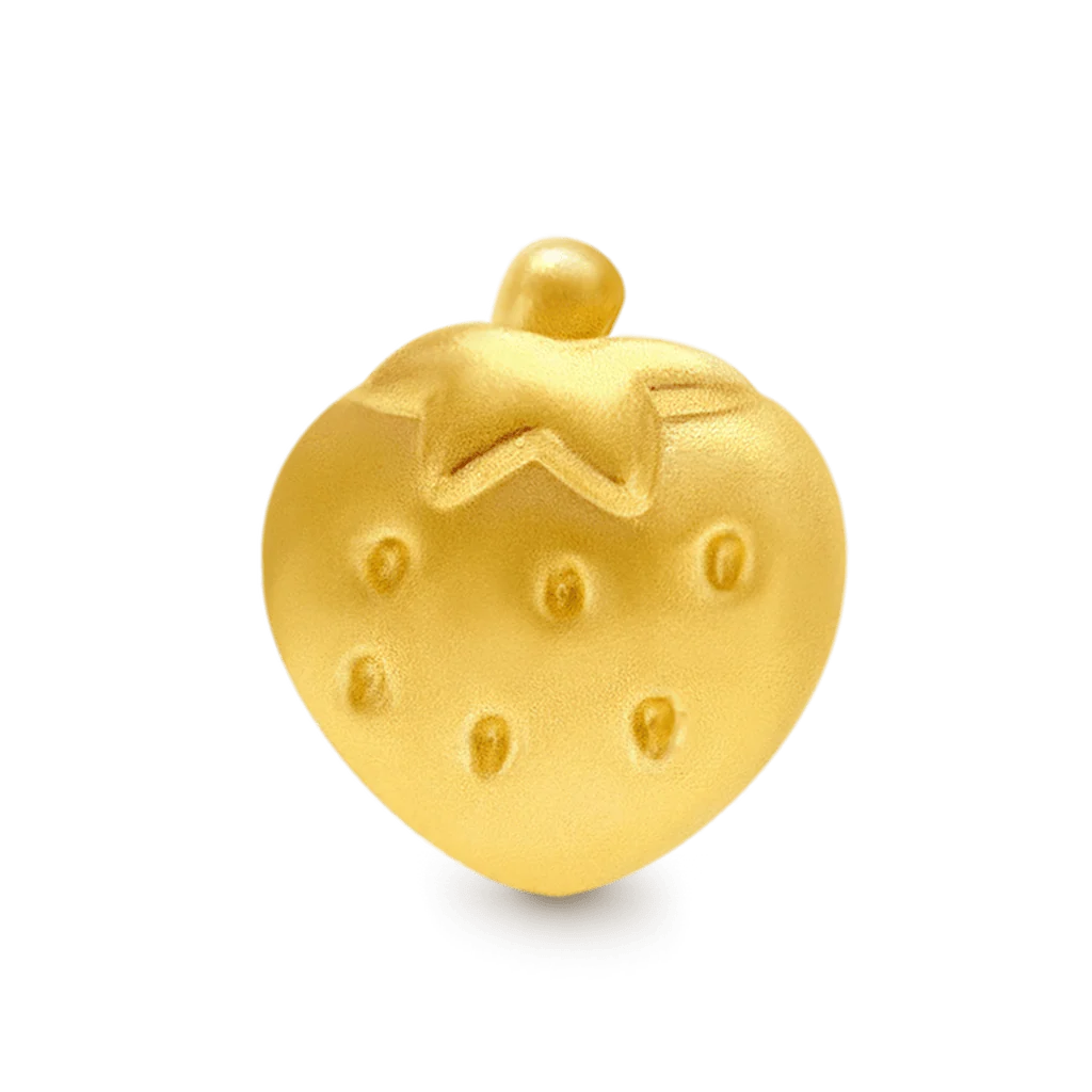 Gnoce Gold Little Strawberry Charm