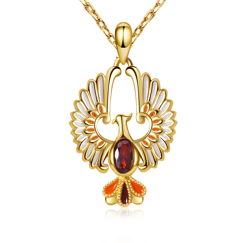 Gnoce Golden Phoenix Necklace Platinum-plated Silver Blend
