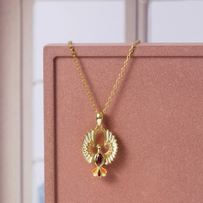 Gnoce Golden Phoenix Necklace Platinum-plated Silver Blend - Image 3