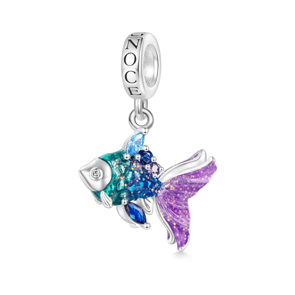 Gnoce Ocean Goldfish Charm Platinum-plated Silver Blend