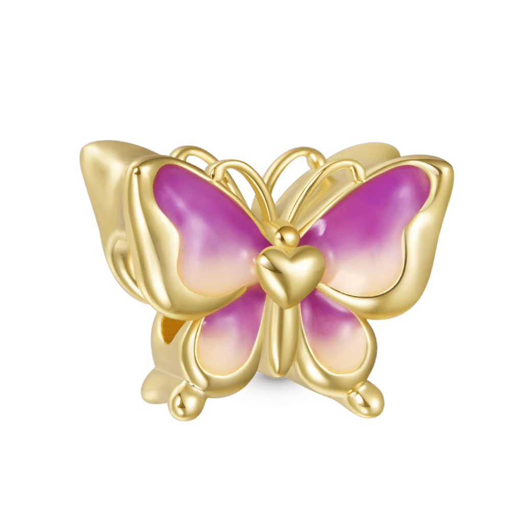 Gnoce Gradient Purple Butterfly Charm Platinum-plated Silver Blend - Image 2