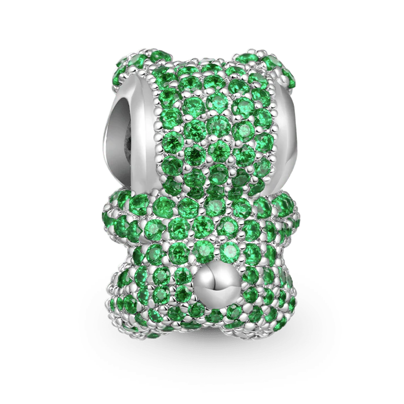 Gnoce Green Gummy Bear Charm Platinum-plated Silver Blend - Image 2