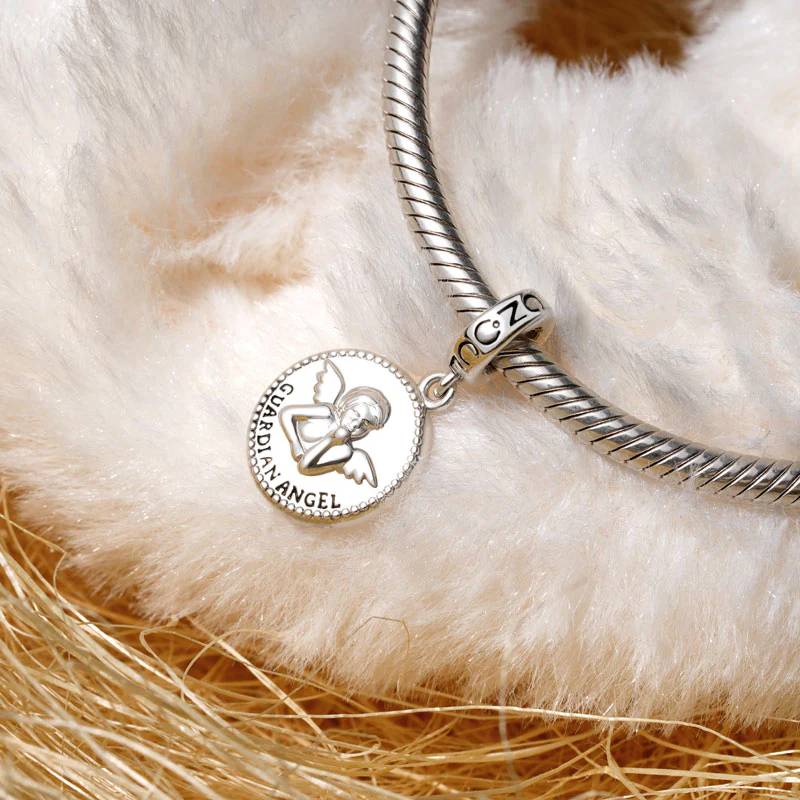 Gnoce Guardian Angel Charm Platinum-plated Silver Blend - Image 2