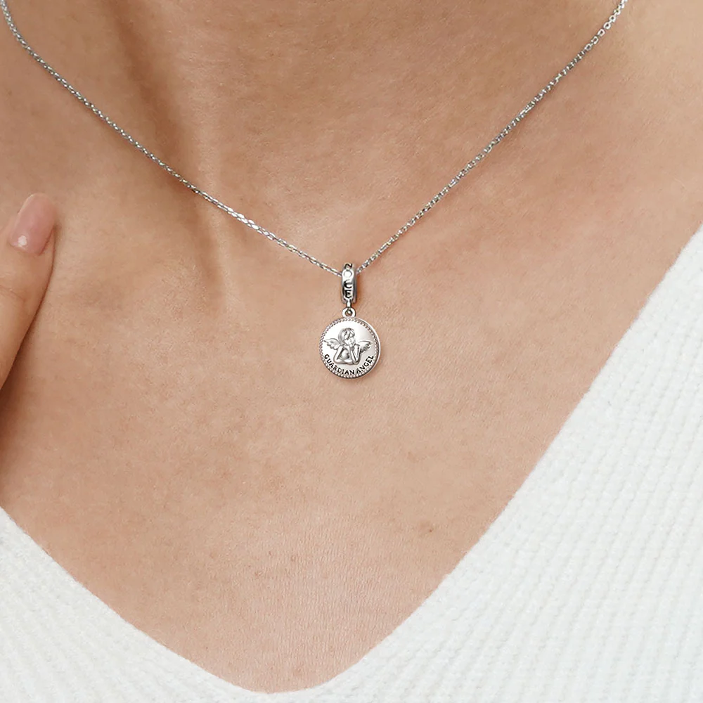 Gnoce Guardian Angel Charm Platinum-plated Silver Blend - Image 5