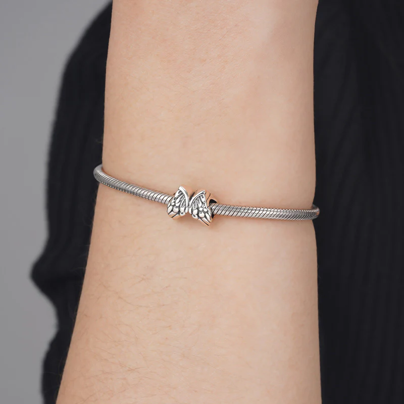 Retro Guardian Wings Charm Bead 925 Sterling Silver - Image 3