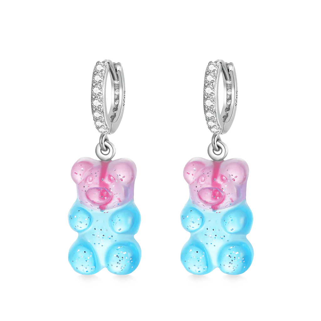 Gnoce Transparent Gummy Bear Hoop Earrings