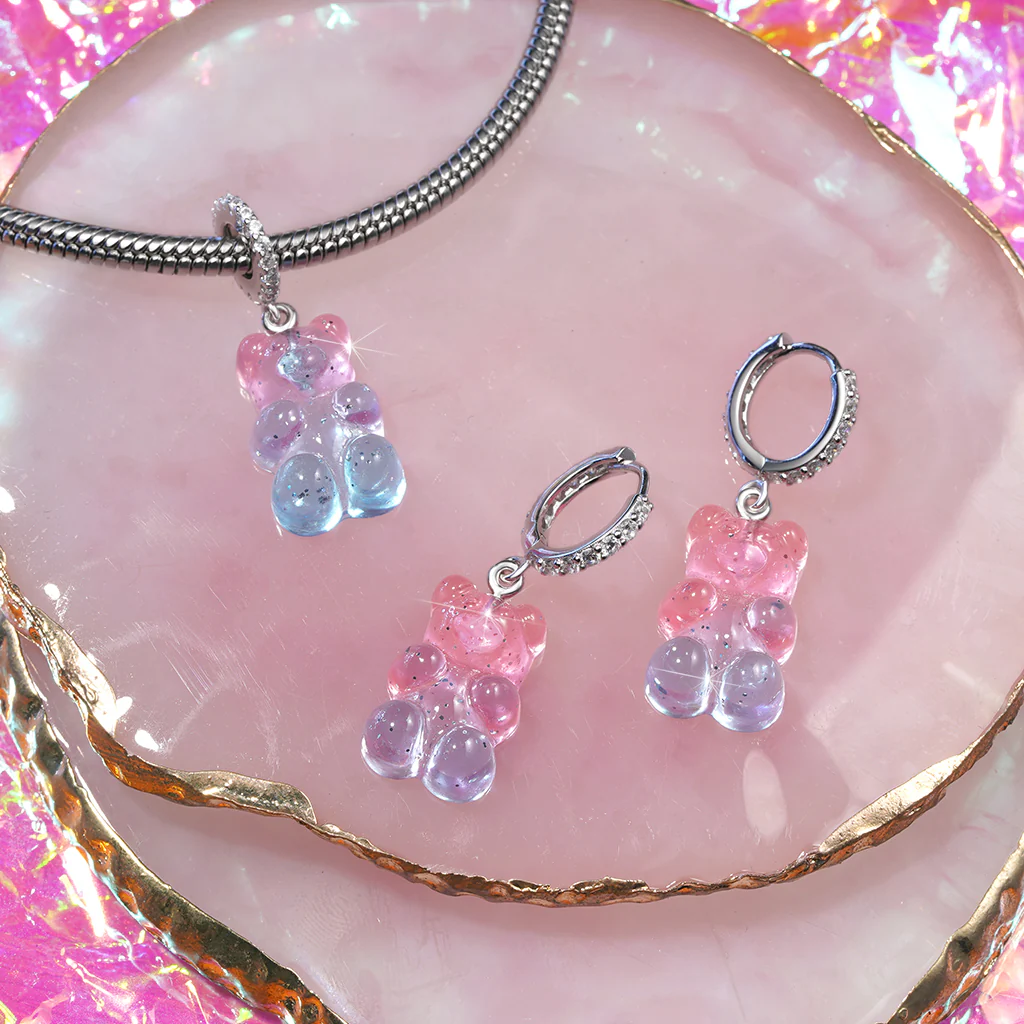 Gnoce Transparent Gummy Bear Hoop Earrings - Image 2