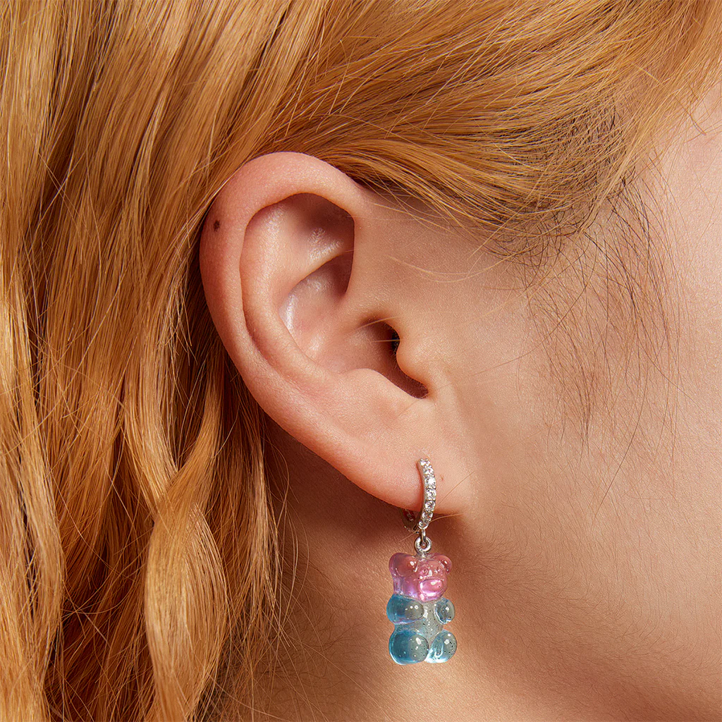 Gnoce Transparent Gummy Bear Hoop Earrings - Image 3