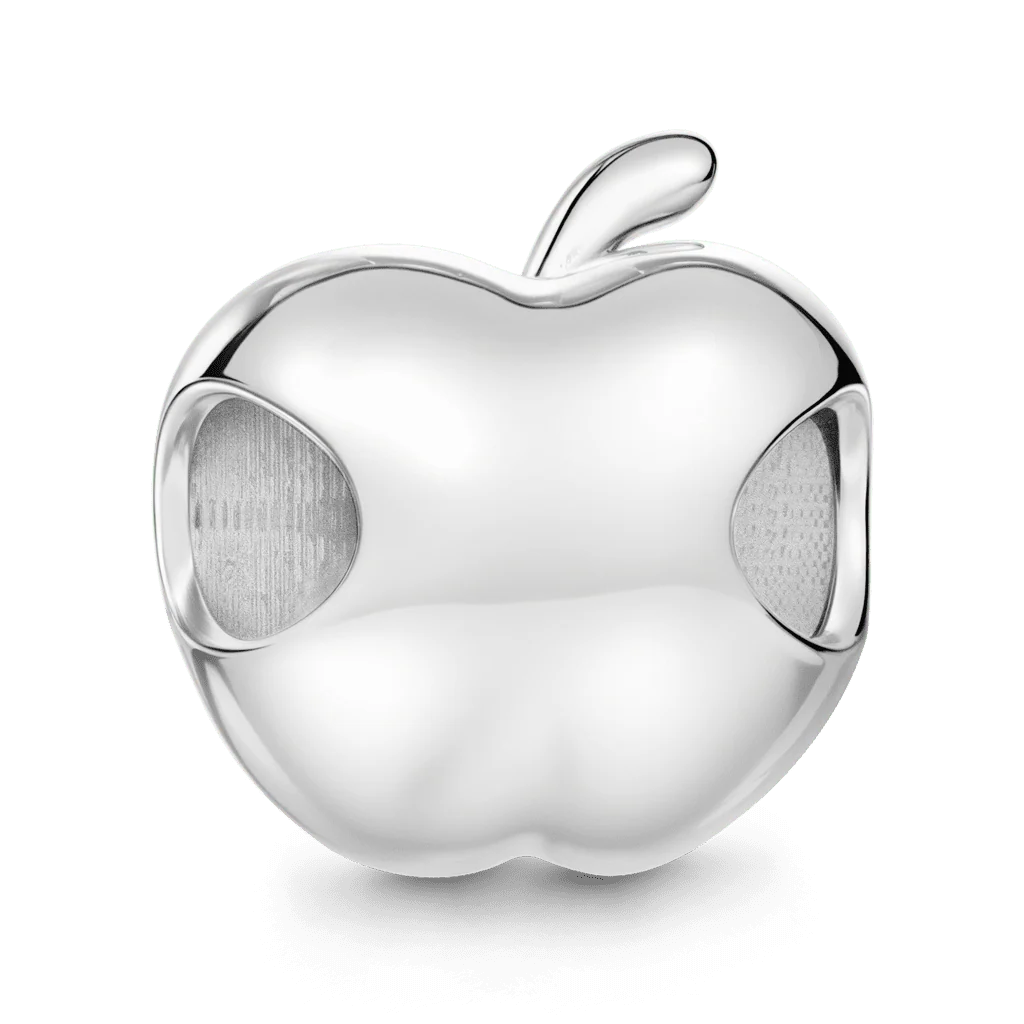 Gnoce  Half An Apple Charm Platinum-plated Silver Blend - Image 5