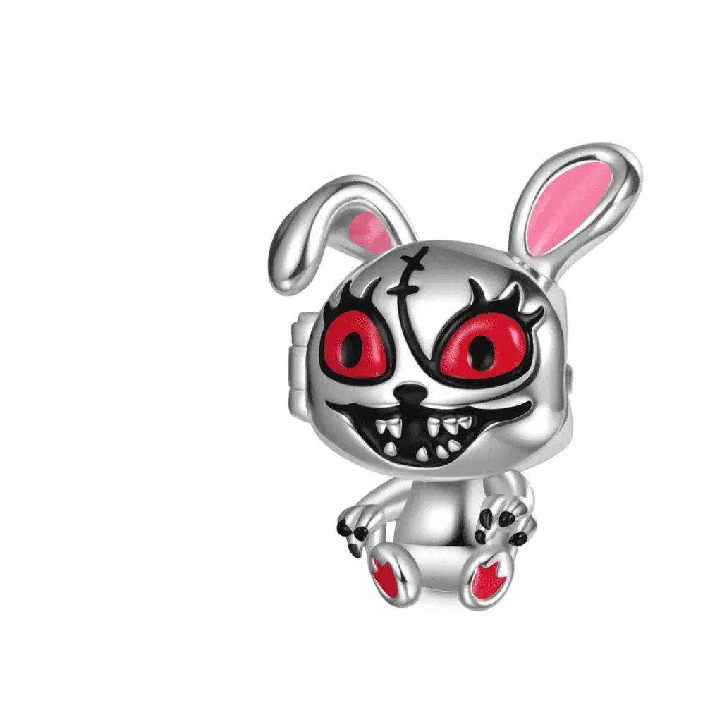 Gnoce Halloween Bunny Face Changeable Charm Platinum-plated Silver Blend