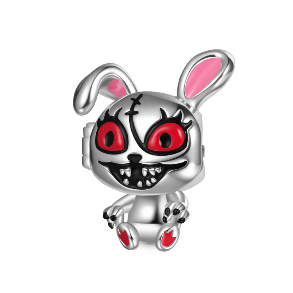 Gnoce Halloween Bunny Face Changeable Charm Platinum-plated Silver Blend - Image 2