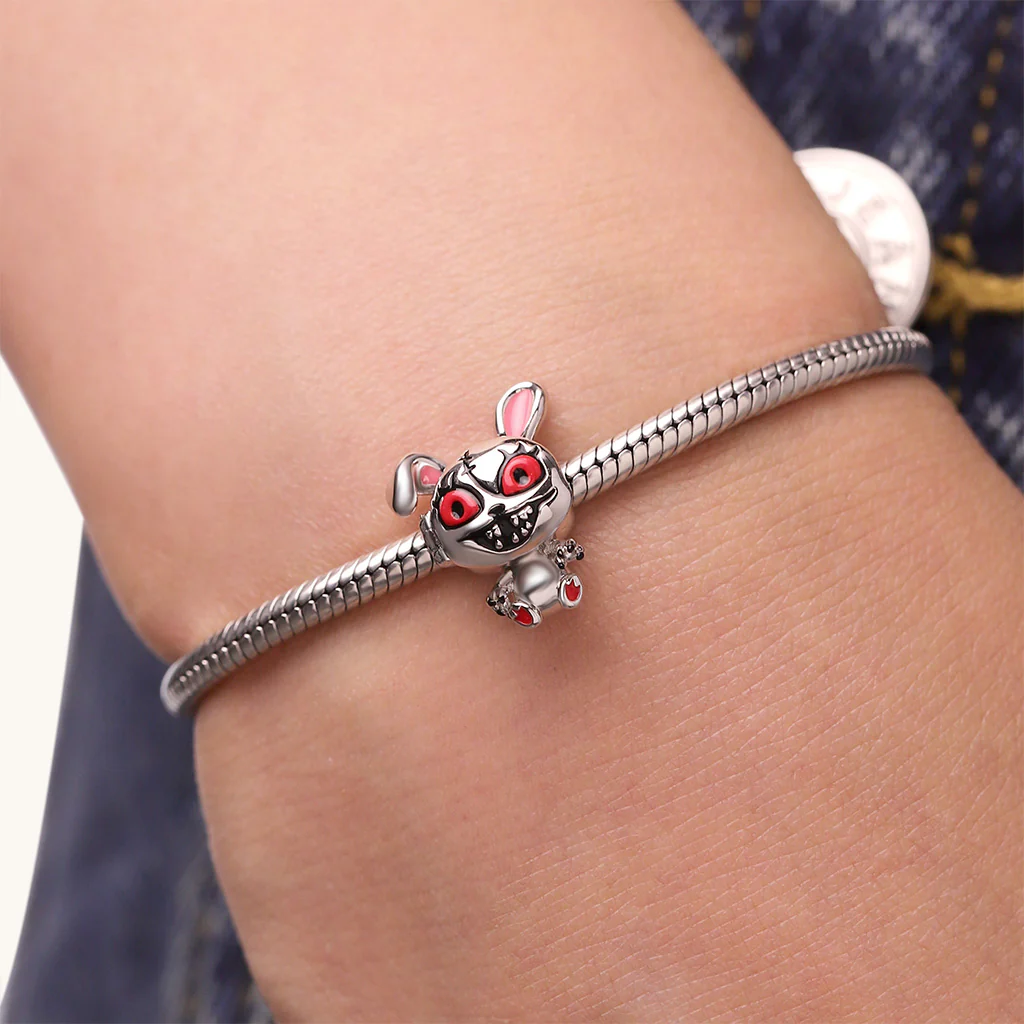 Gnoce Halloween Bunny Face Changeable Charm Platinum-plated Silver Blend - Image 5