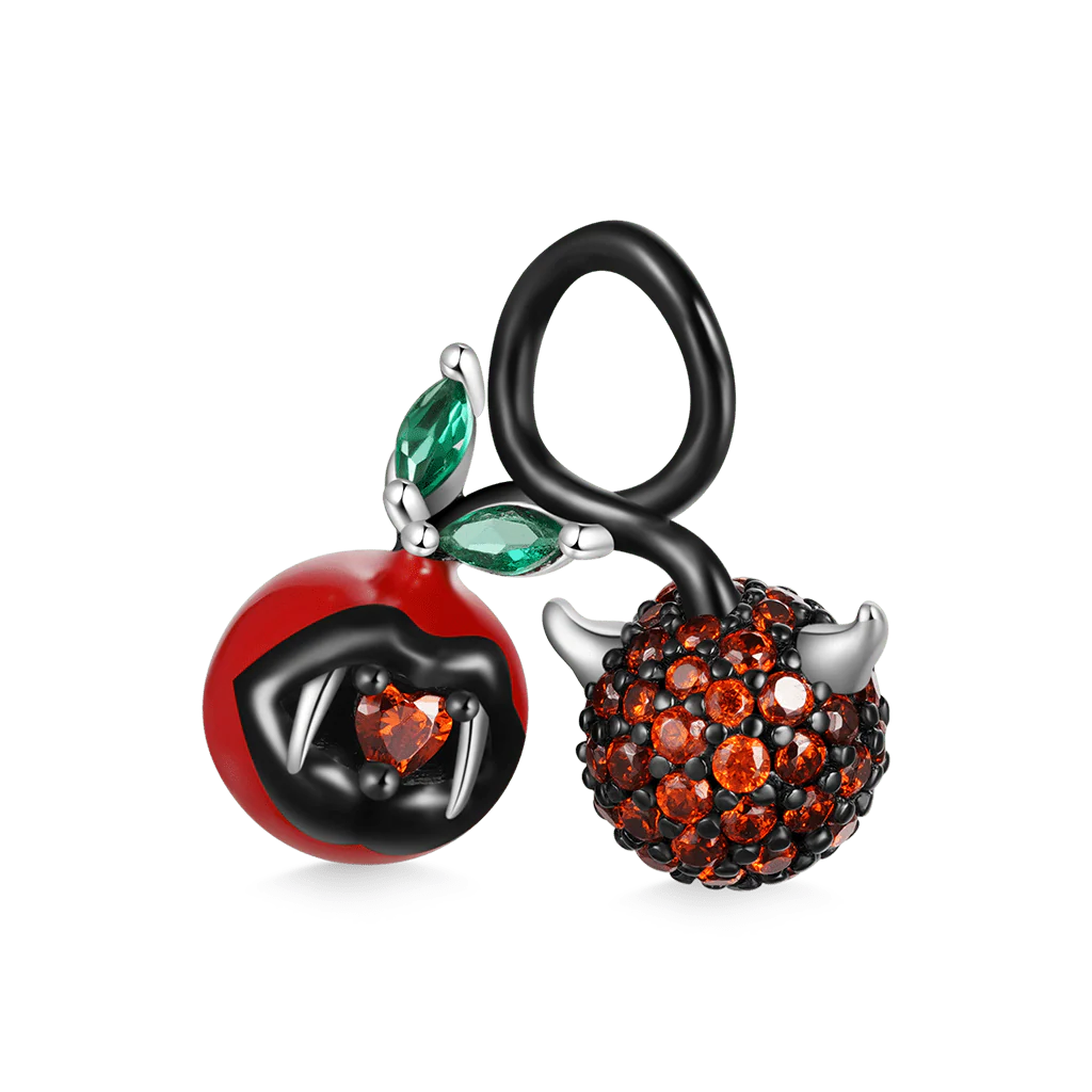 Gnoce Devil Cherry Charm Platinum-plated Silver Blend