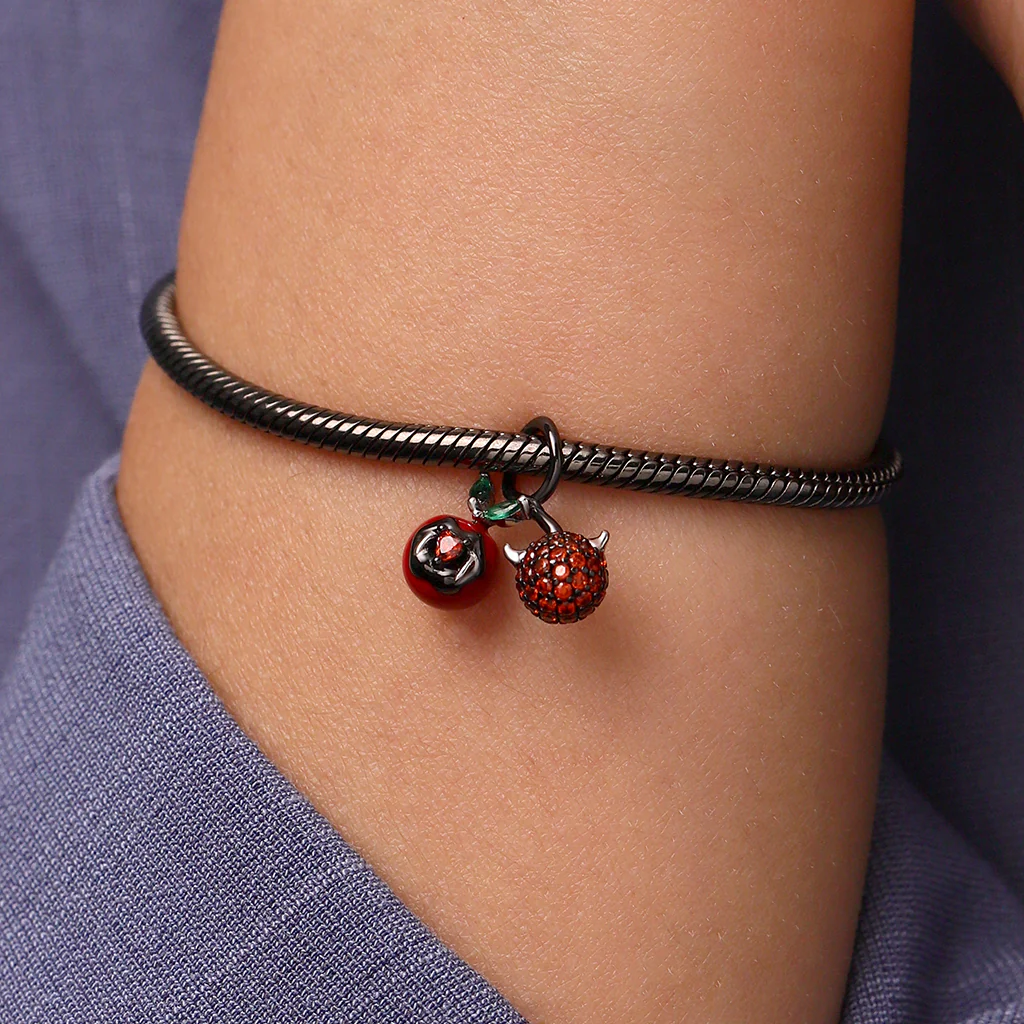 Gnoce Devil Cherry Charm Platinum-plated Silver Blend - Image 5