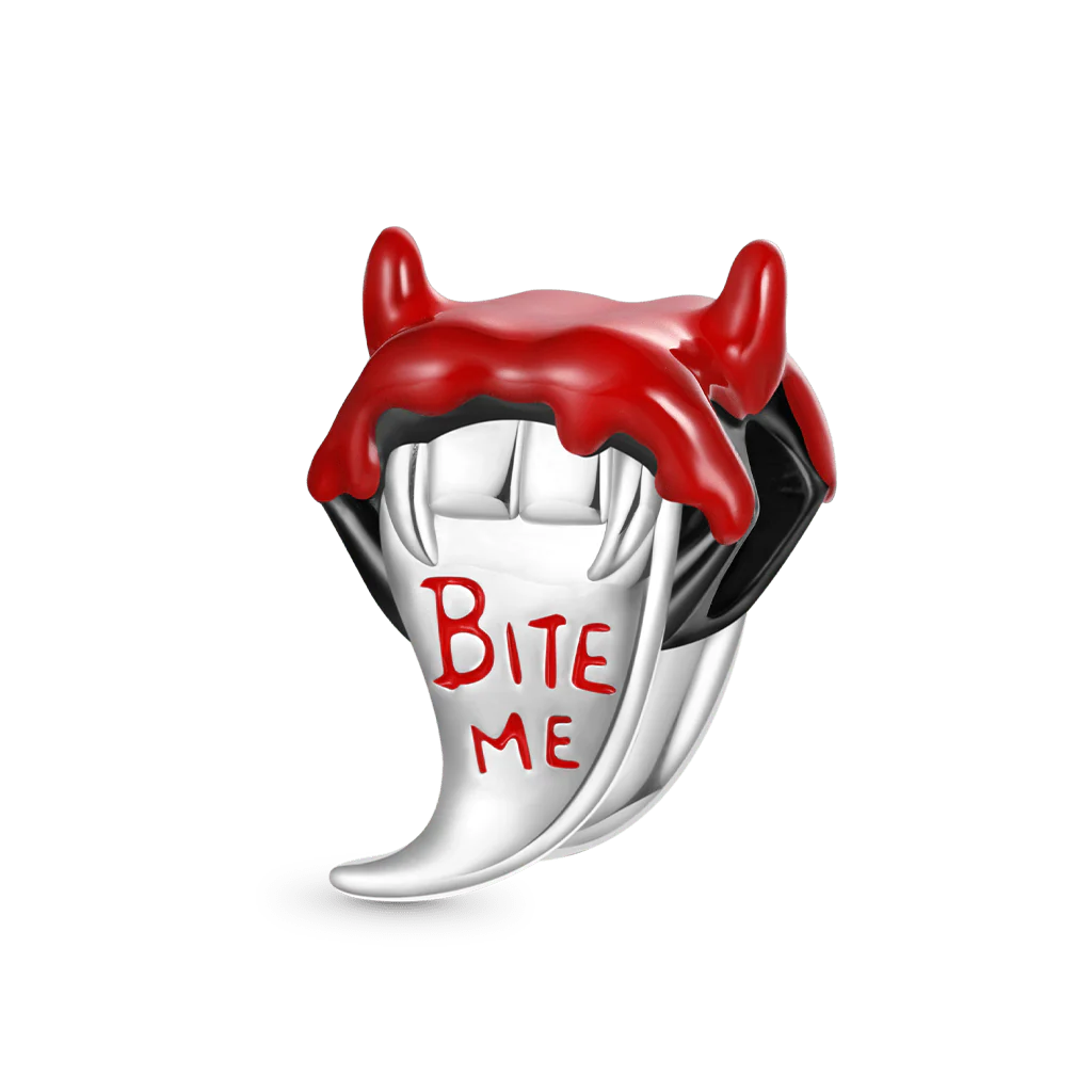 Gnoce Halloween Devil Fang Tongue Charm Platinum-plated Silver Blend