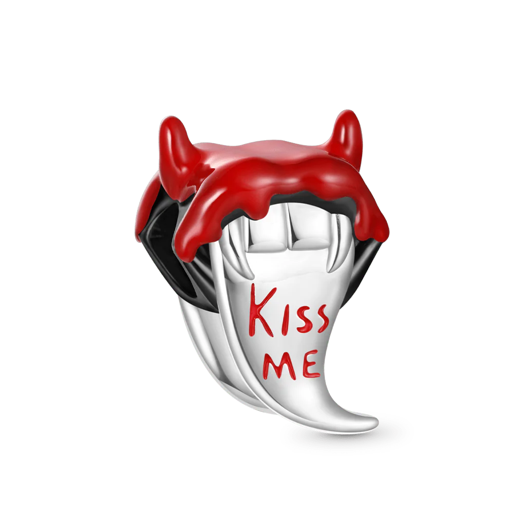 Gnoce Halloween Devil Fang Tongue Charm Platinum-plated Silver Blend - Image 2