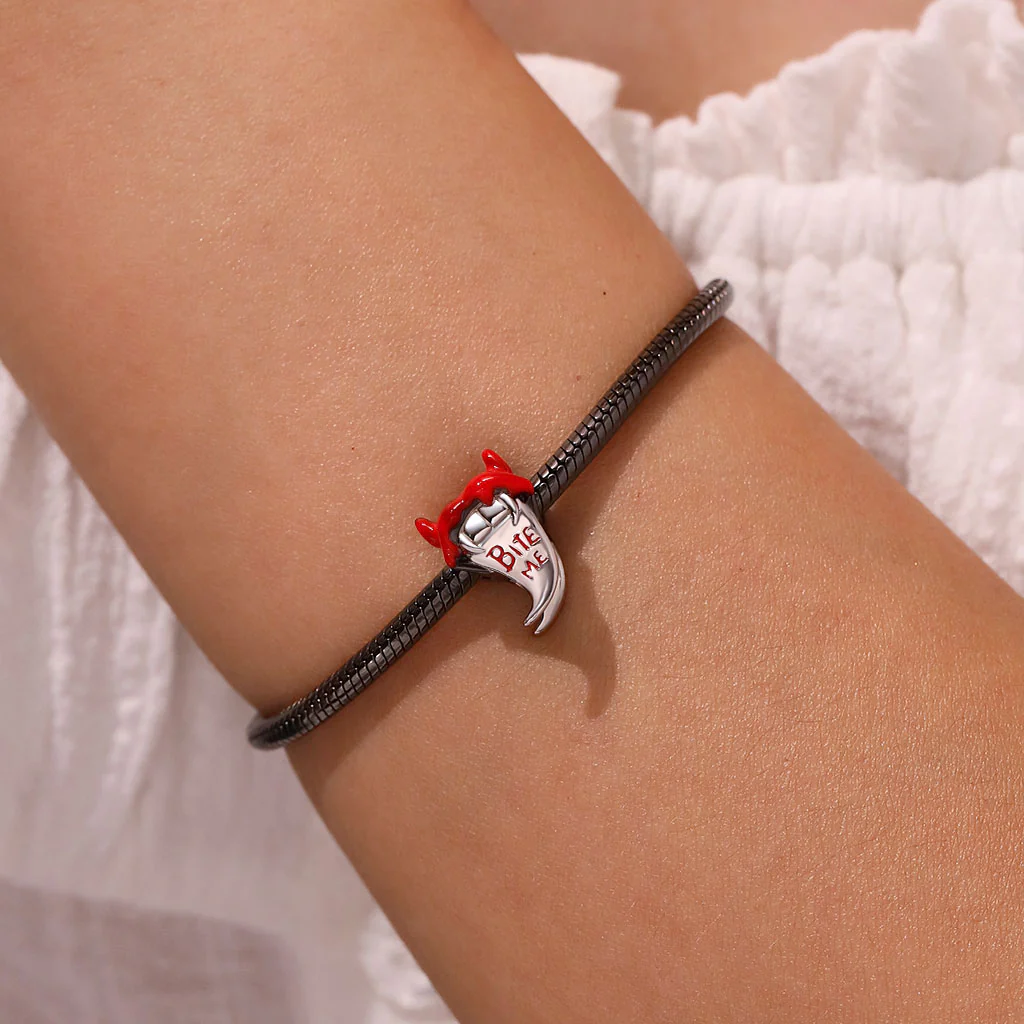 Gnoce Halloween Devil Fang Tongue Charm Platinum-plated Silver Blend - Image 5