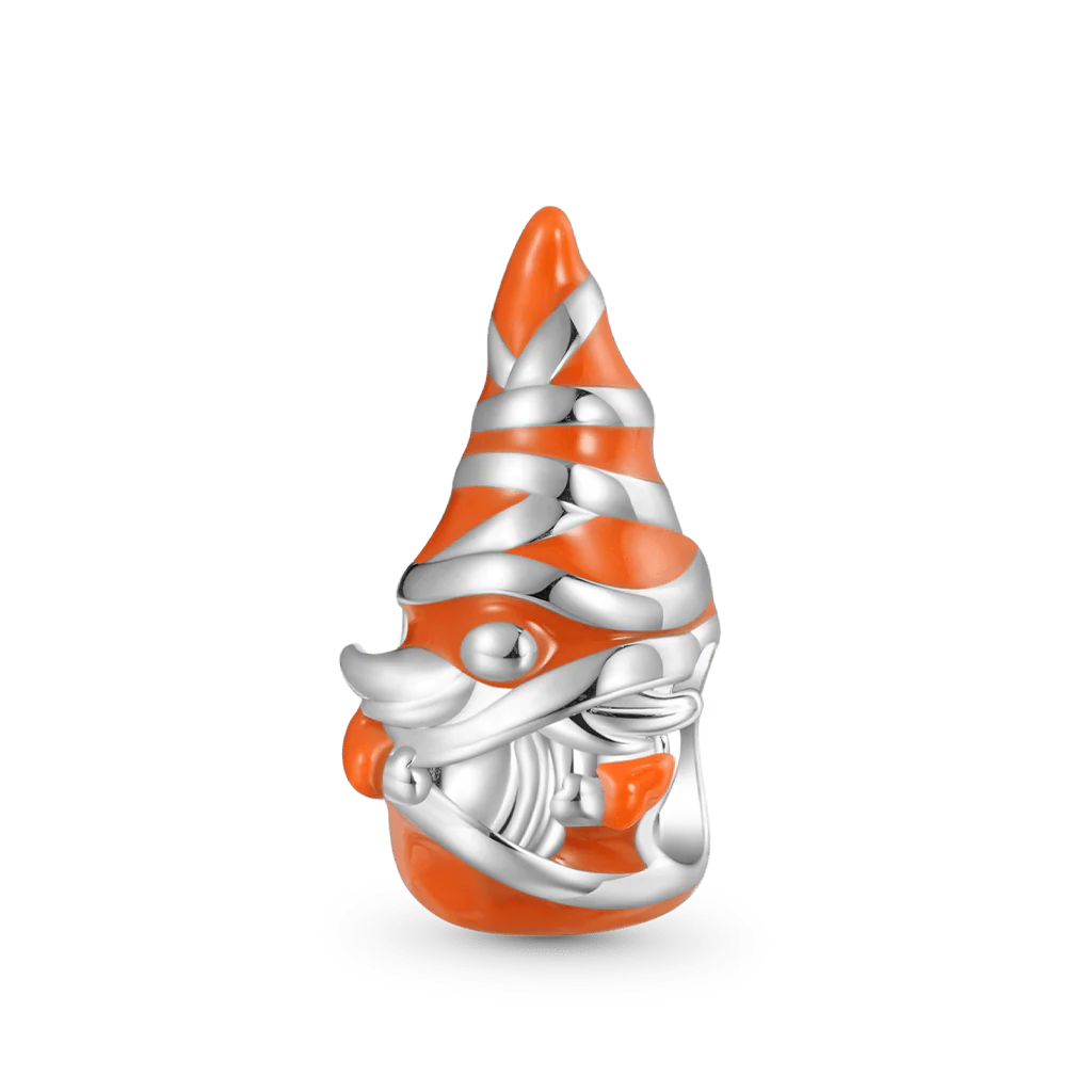 Gnoce Halloween Mummy Gnome Charm Platinum-plated Silver Blend