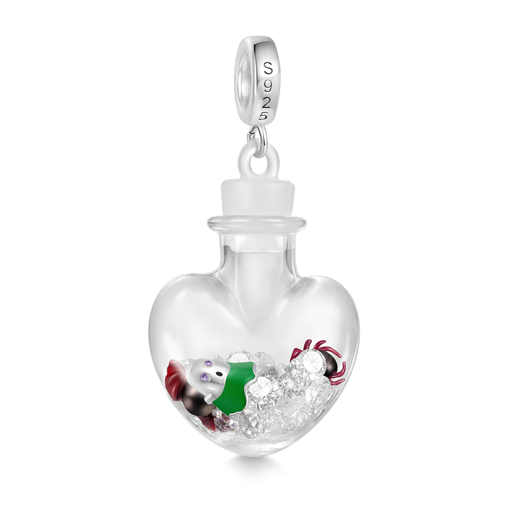 Gnoce Quicksand Love Bottle Charm Platinum-plated Silver Blend - Image 2