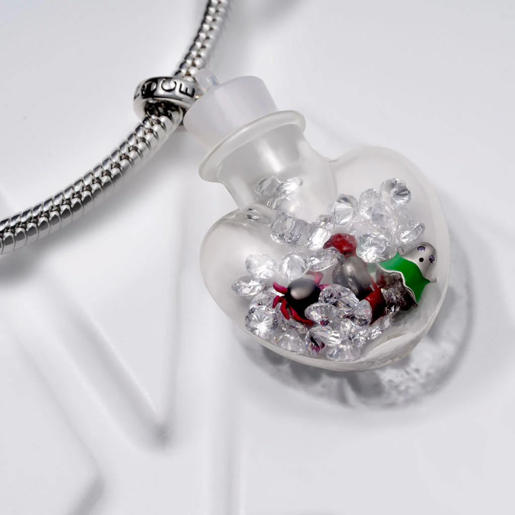 Gnoce Quicksand Love Bottle Charm Platinum-plated Silver Blend - Image 3