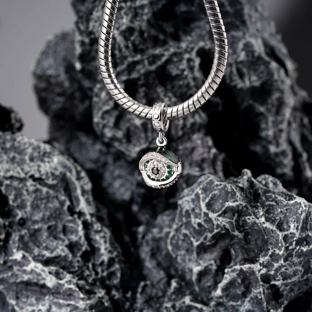 Gnoce Rotatable Devil Eye Charm Platinum-plated Silver Blend - Image 4