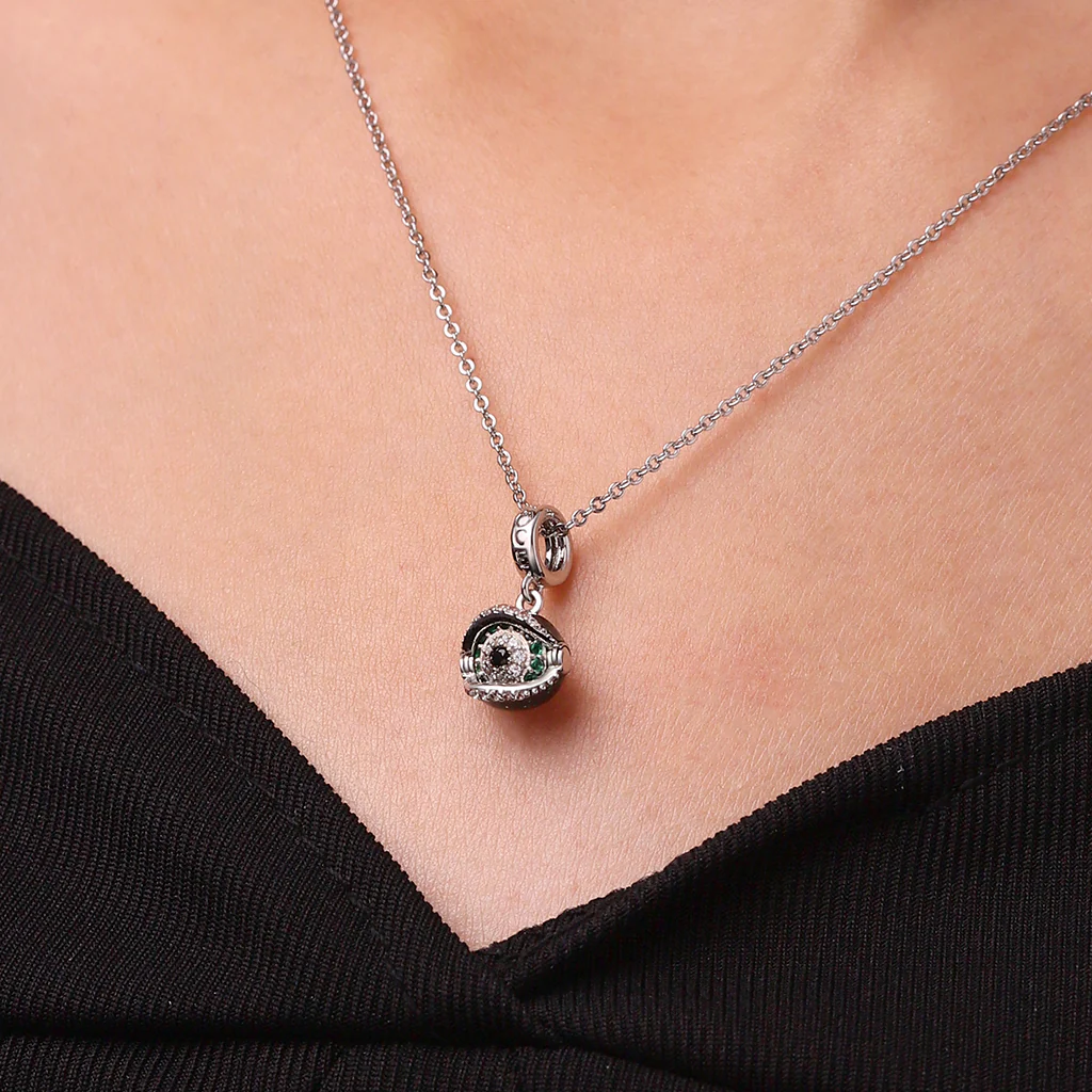 Gnoce Rotatable Devil Eye Charm Platinum-plated Silver Blend - Image 7