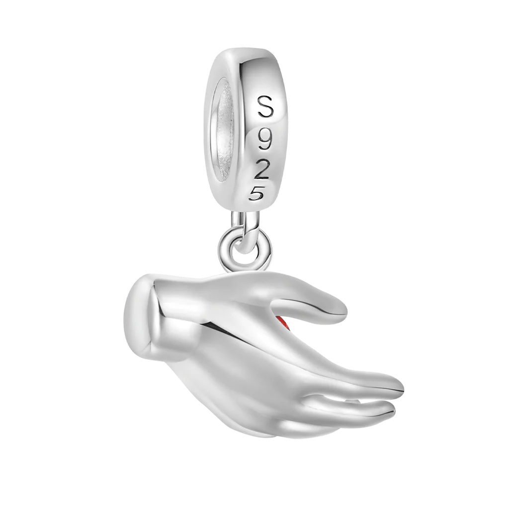 Gnoce Skull Handshake Combination Double Charm Platinum-plated Silver Blend - Image 3