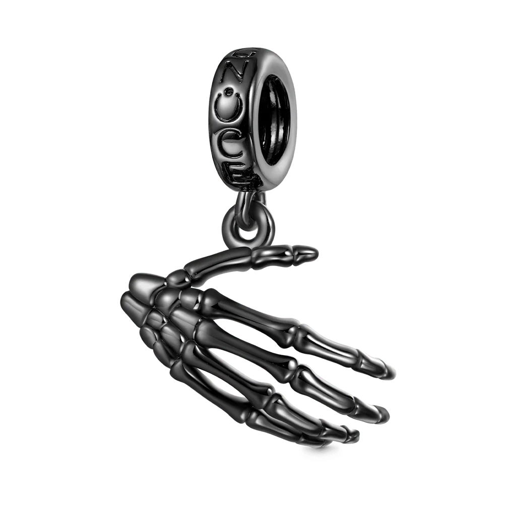 Gnoce Skull Handshake Combination Double Charm Platinum-plated Silver Blend - Image 4