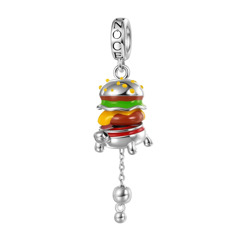 Gnoce Hamburger Turtle Charm Platinum-plated Silver Blend