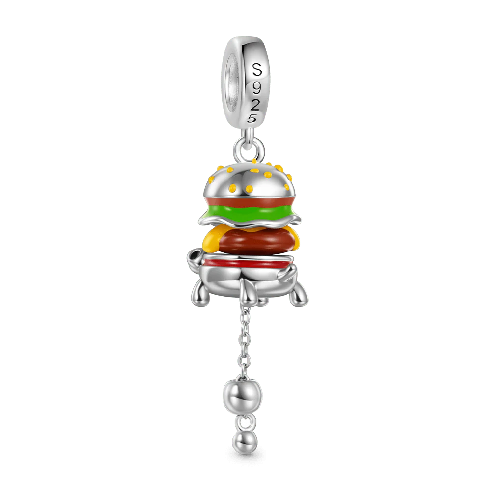 Gnoce Hamburger Turtle Charm Platinum-plated Silver Blend - Image 5
