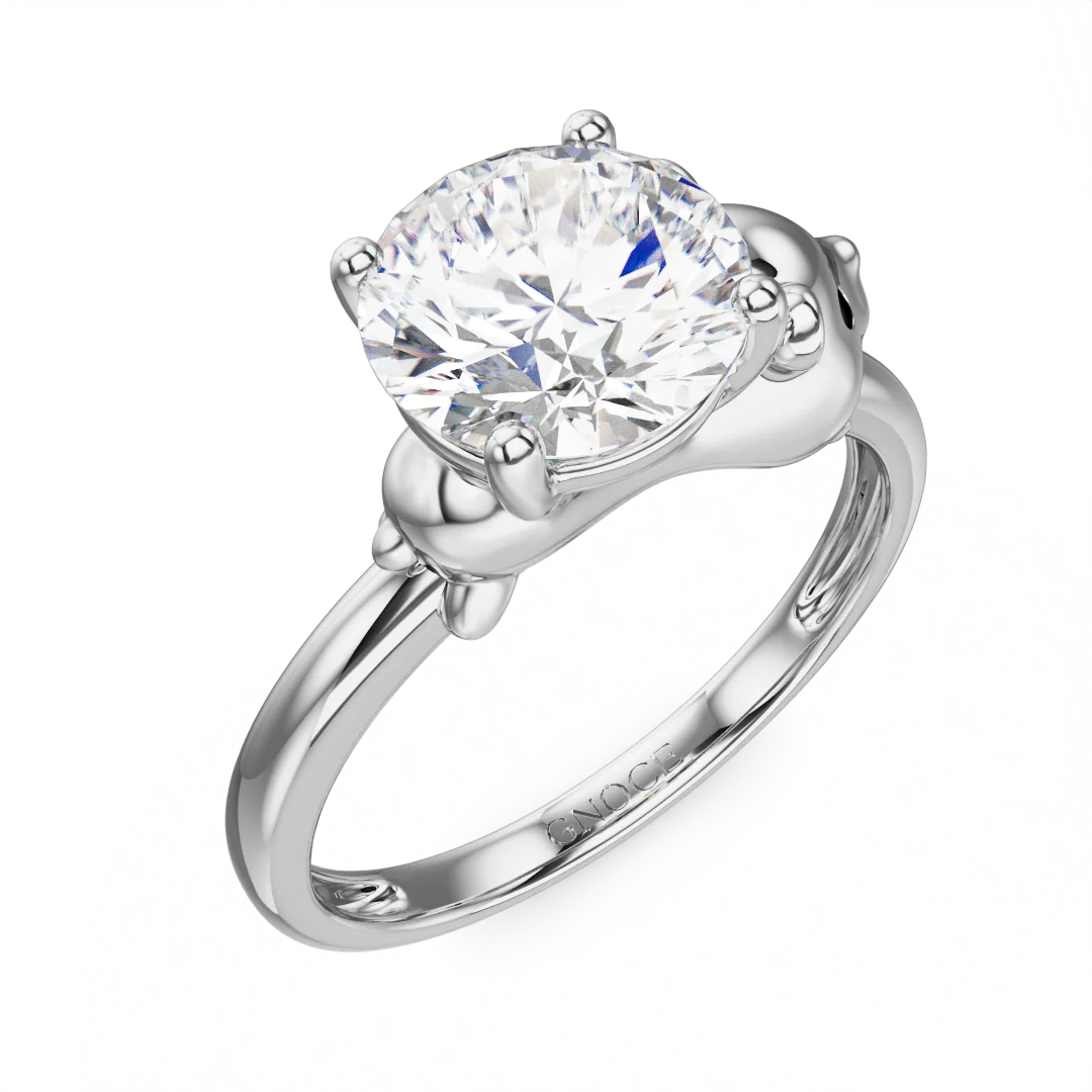 Gnoce Hamster Embraces Moissanite Ring Platinum-plated Silver Blend - Image 3