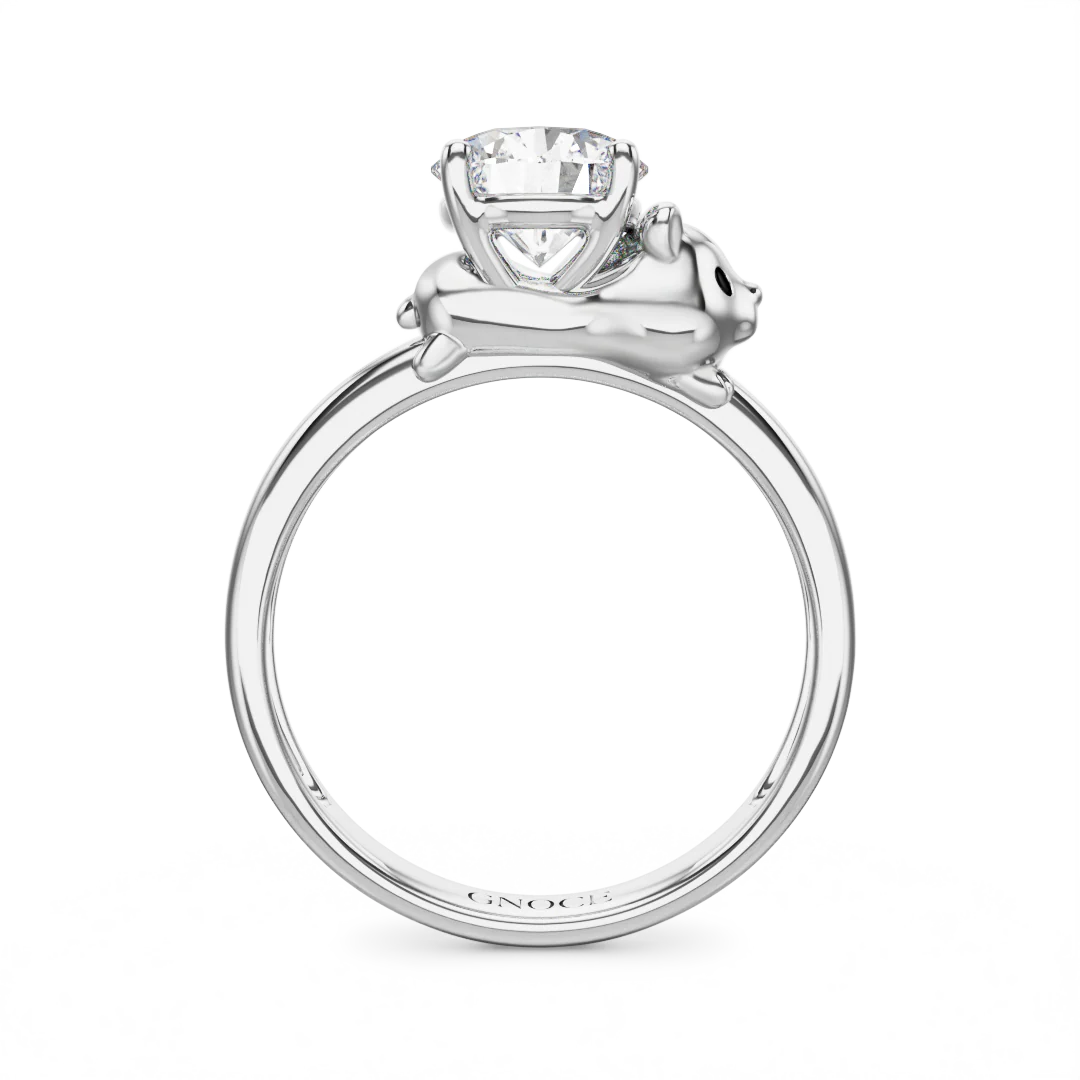 Gnoce Hamster Embraces Moissanite Ring Platinum-plated Silver Blend - Image 5
