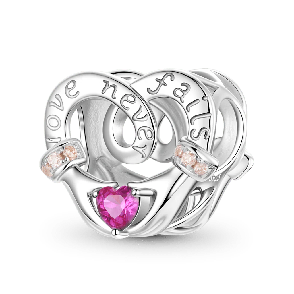 Gnoce "Love Never Fails" Hand Love Heart Charm