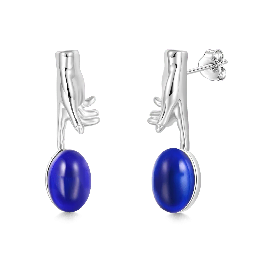 Gnoce Hand of God Mood Stud Earrings Platinum-plated Silver Blend - Image 2