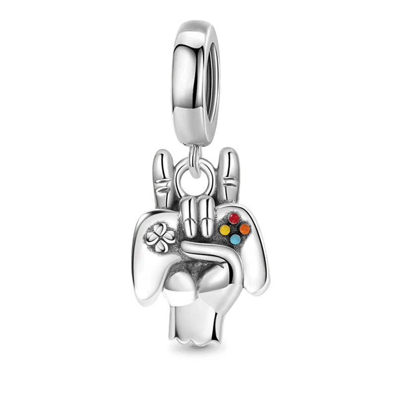 Handheld Game Console Pendant Dangle Charm Sterling Silver