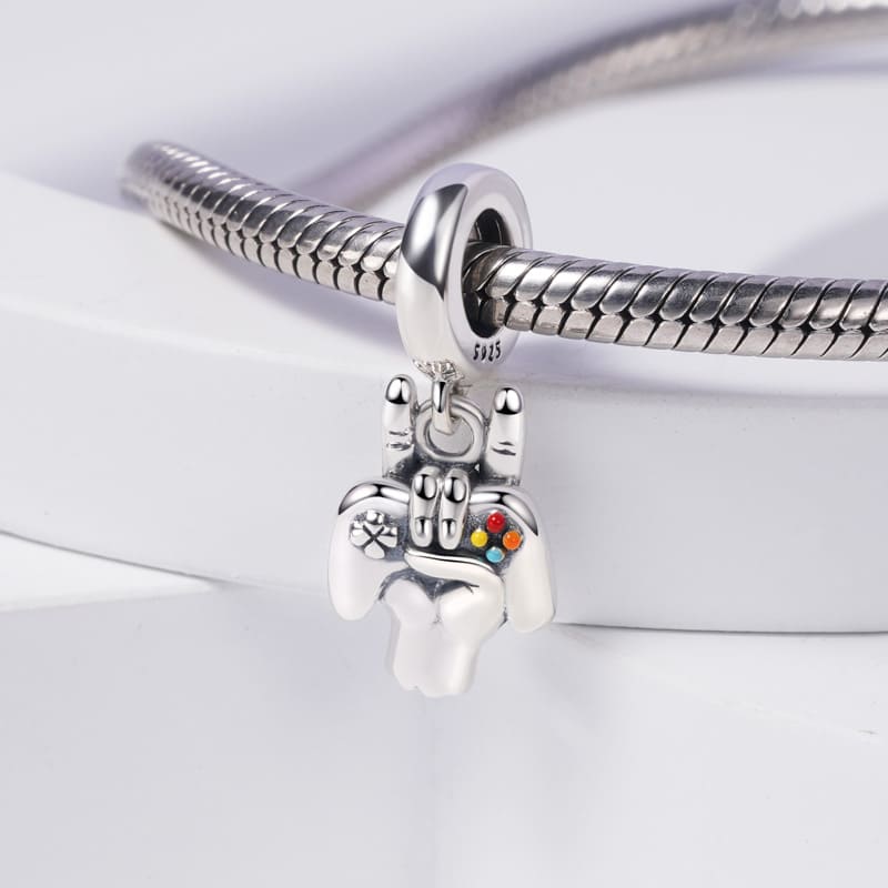 Handheld Game Console Pendant Dangle Charm Sterling Silver - Image 2