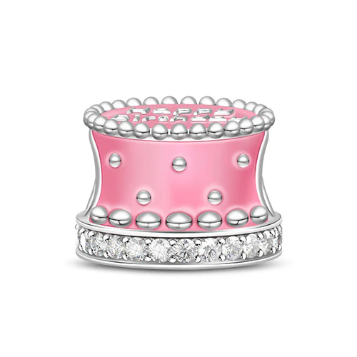 Gnoce Pink Birthday Cake Charm Platinum-plated Silver Blend - Image 2