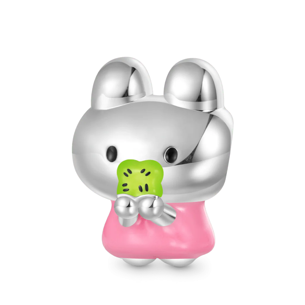 Gnoce Happyyu Bunny-Gumi Charm Platinum-plated Silver Blend