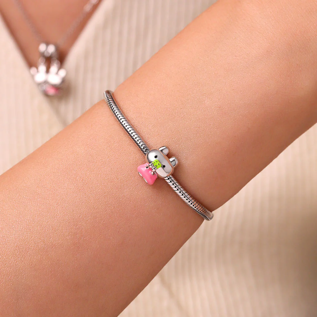 Gnoce Happyyu Bunny-Gumi Charm Platinum-plated Silver Blend - Image 5