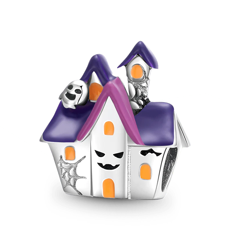 Haunted House Charm Bead Sterling Silver Gift for Halloween