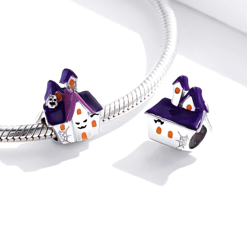 Haunted House Charm Bead Sterling Silver Gift for Halloween - Image 2