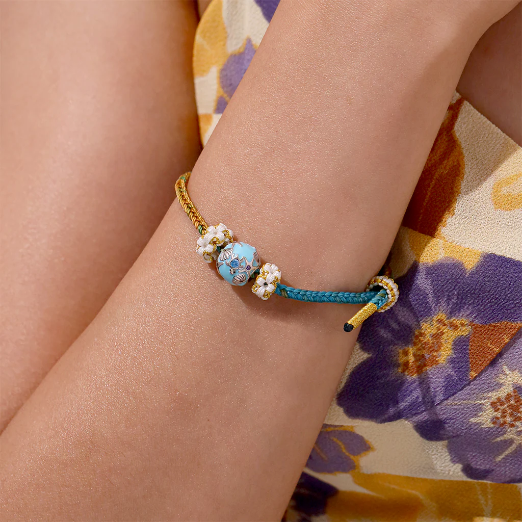 Gnoce Lucky Peach Blossom Hand-woven Bracelet with Sea World Charm - Image 5